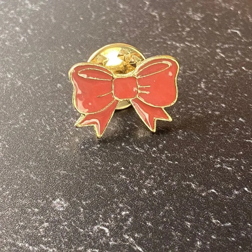 Pink Bow Enamel Pin/ Brooch
